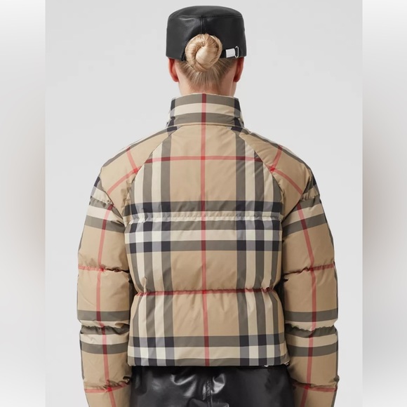 Burberry Check Cropped Puffer Jacket - Picture 4 of 5